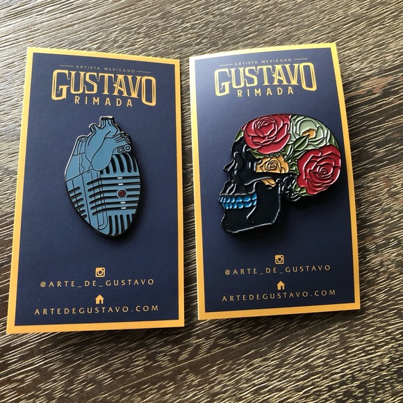Gustavo Jewelry - Limited Edition Enamel Artist Pins bundle of 2